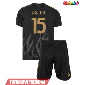 Lacne Dětský Futbalové dres Juventus Pierre Kalulu #15 2026-27 Krátky Rukáv - Tretina (+ trenírky)